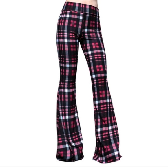 Plaid Bell Bottom Pants - Picture 4 of 4